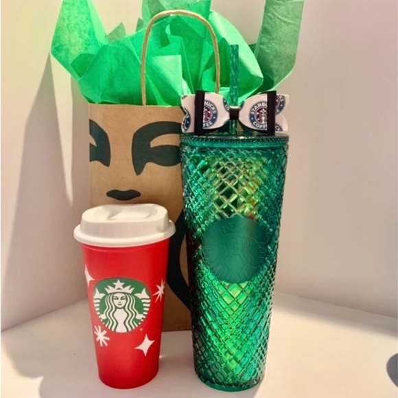 Starbucks New Jeweled Tumbler Bow Topper & Limited Edition Red Cup - Picture 4 of 4